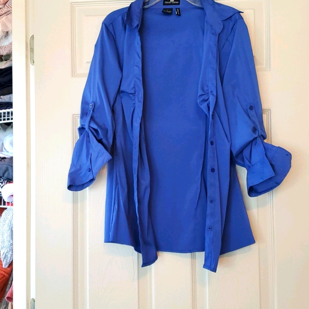 Blue button down